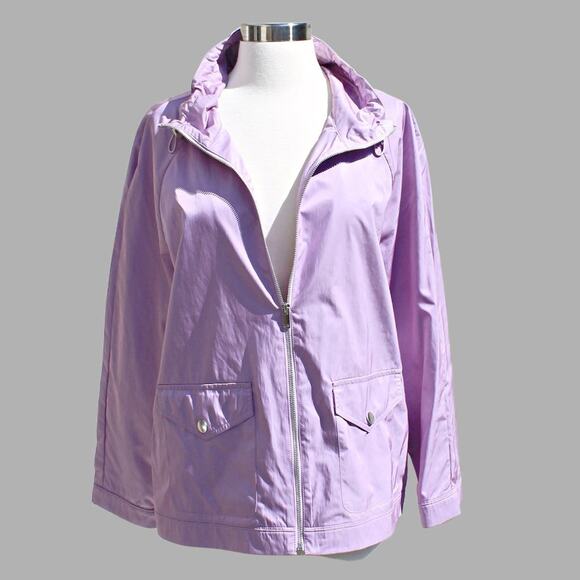Chico's Zenergy Women's Jacket Lightweight Windbreaker Purple Size 12-14 - Picture 5 of 16